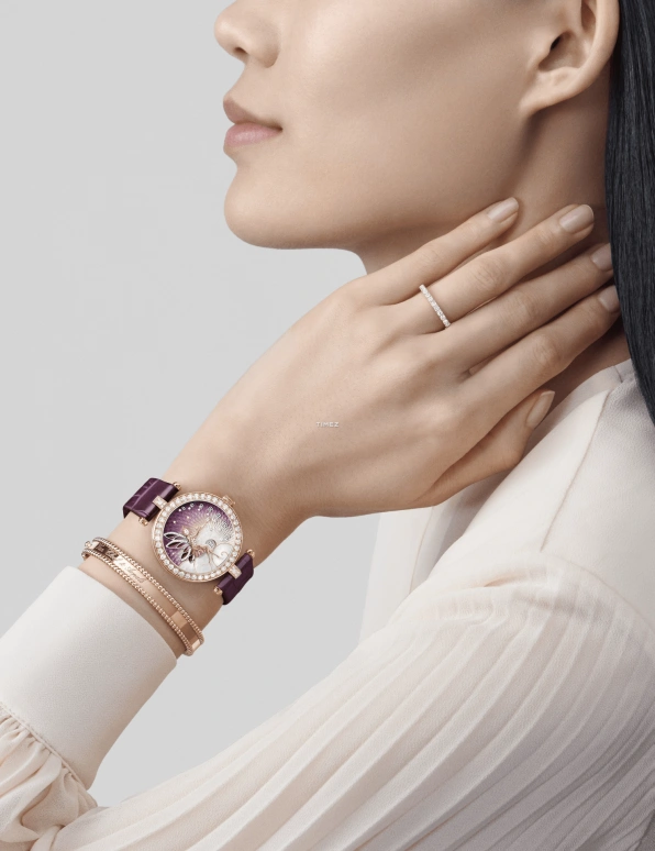 Van Cleef & Arpels,Other 33mm,33mm,Rose Gold,Multi-Color,Purple,Automatic,Retrograde,Sapphire,VCARPBNJ00