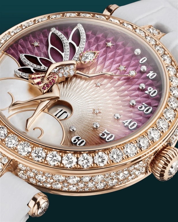 Van Cleef & Arpels,Other 33mm,33mm,Rose Gold,Multi-Color,Purple,Automatic,Retrograde,Sapphire,VCARPBNJ00
