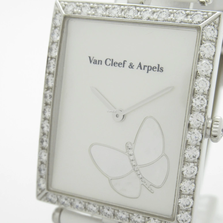 Van Cleef & Arpels,Lady Arpels 27x34mm,27x34mm,White Gold,White,Quartz,Sapphire,Crystal Glass,Rectangular,VCARF51000