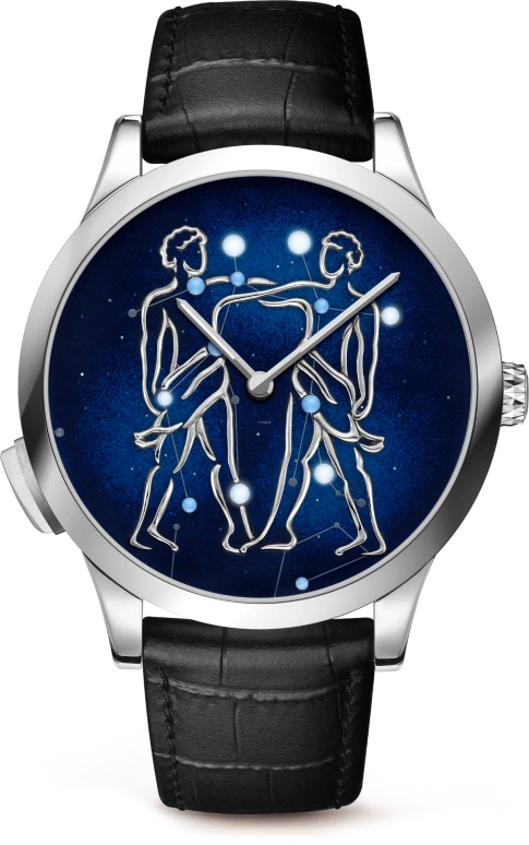 Van Cleef & Arpels,Poetic Complications® 42mm,42mm,White Gold,Transparent,Blue,Automatic,Sapphire,Crystal Glass,Round,VCARO8TD00