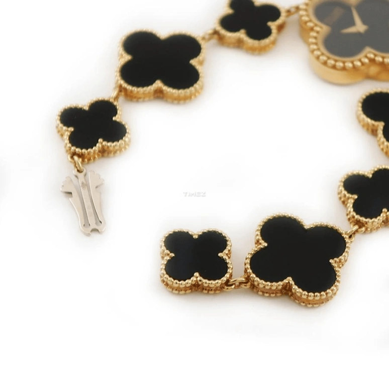 Van Cleef & Arpels,Alhambra® 26x26mm,26x26mm,Yellow Gold,Black,Quartz,Sapphire,Crystal Glass,Other,VCARO40R00
