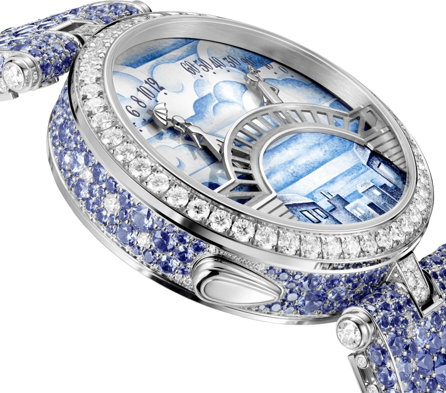 Van Cleef & Arpels,Poetic Complications® 38mm,38mm,White Gold,Blue,White,Automatic,Retrograde,36hours,VCARPES500