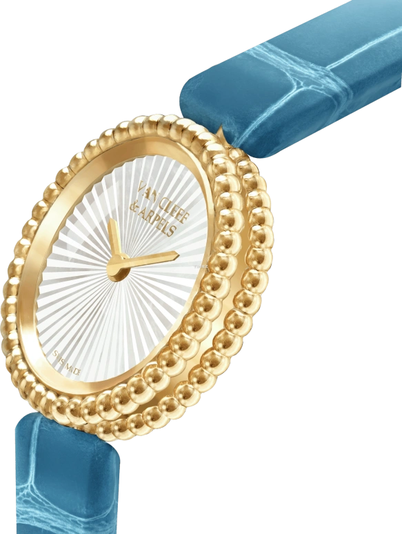 Van Cleef & Arpels,Perlée™ 23mm,23mm,Yellow Gold,Gold,Quartz,Sapphire,Crystal Glass,Round,VCARPBNZ00
