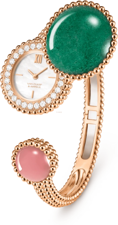 Van Cleef & Arpels,Perlée™ 25mm,25mm,Rose Gold,White,Quartz,Sapphire,Round,VCARPETJ00