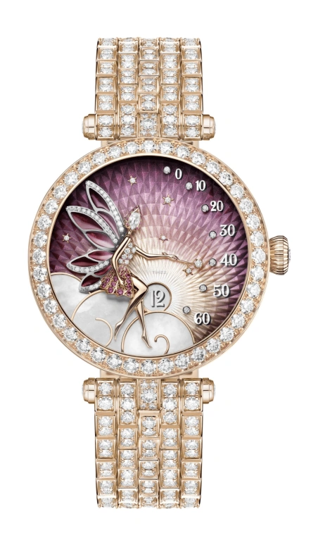 Van Cleef & Arpels,Poetic Complications® 33mm,33mm,Rose Gold,Violet,Purple,Automatic,Jumping Hours,Retrograde,VCARPBNK00
