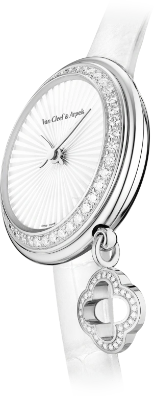 Van Cleef & Arpels,Charms 27mm,27mm,White Gold,White,Quartz,Round,Silver,VCARO8ZS00