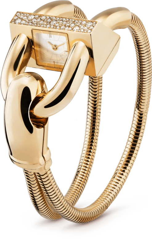 Van Cleef & Arpels,Cadenas® 14x26mm,14x26mm,Yellow Gold,White,Quartz,Sapphire,Crystal Glass,Gold,VCARO4IL00