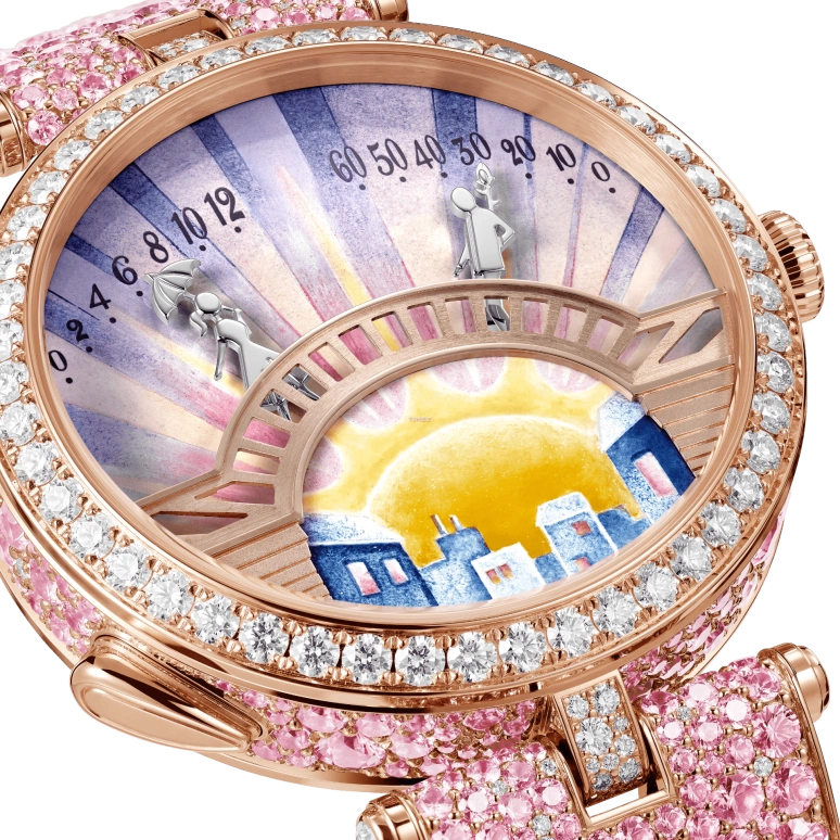 Van Cleef & Arpels,Poetic Complications® 38mm,38mm,Rose Gold,Multi-Color,Automatic,Retrograde,36hours,VCARPES400