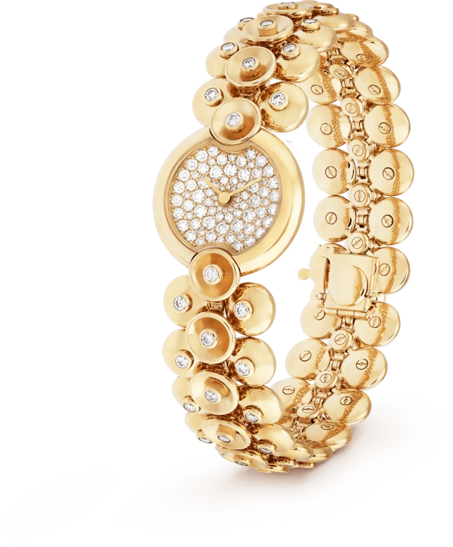 Van Cleef & Arpels,High Jewelry 20mm,20mm,Yellow Gold,Silver White,Quartz,Sapphire,Crystal Glass,Gold,VCARO8R200