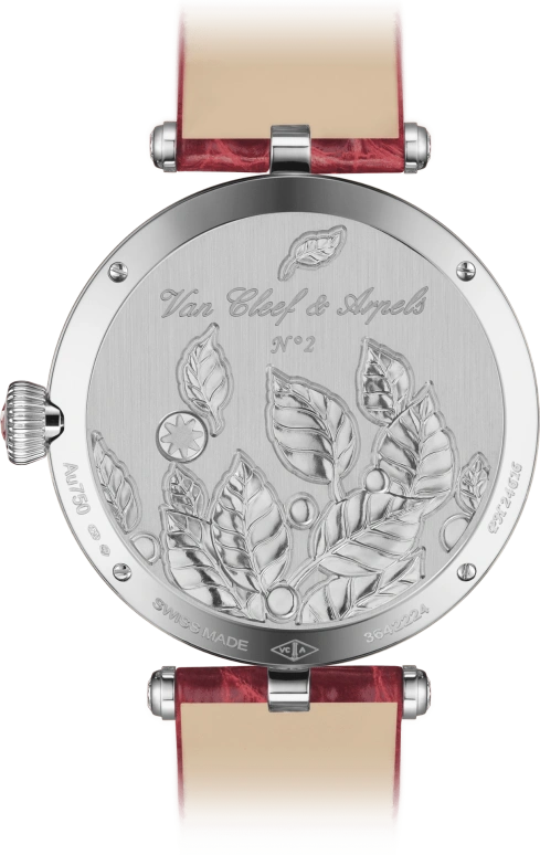 Van Cleef & Arpels,Poetic Complications® 33mm,33mm,White Gold,Pink Red,Yellow,Pink,Red,Silver,Sapphire,Crystal Glass,Setting,Diamonds,VCARO8O000