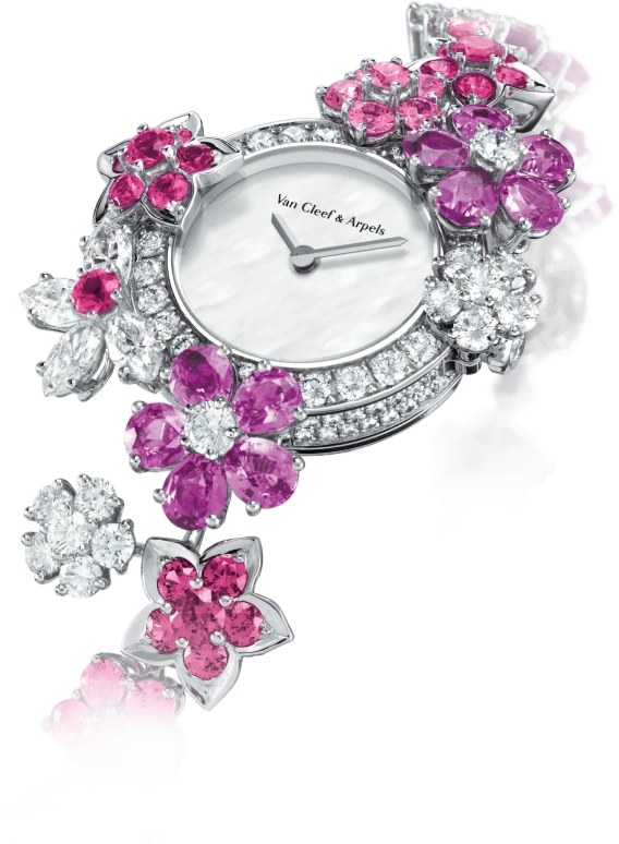 Van Cleef & Arpels,High Jewelry 23mm,23mm,Sapphire,White Gold,White,Sapphire,Crystal Glass,Pink Red,Purple,Red,Setting,Diamonds,Sapphire,VCARM93900