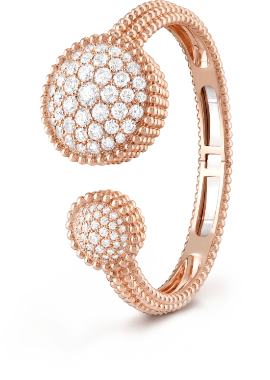 Van Cleef & Arpels,Perlée™ 25mm,25mm,Rose Gold,White,Quartz,Sapphire,Round,VCARO8WL00