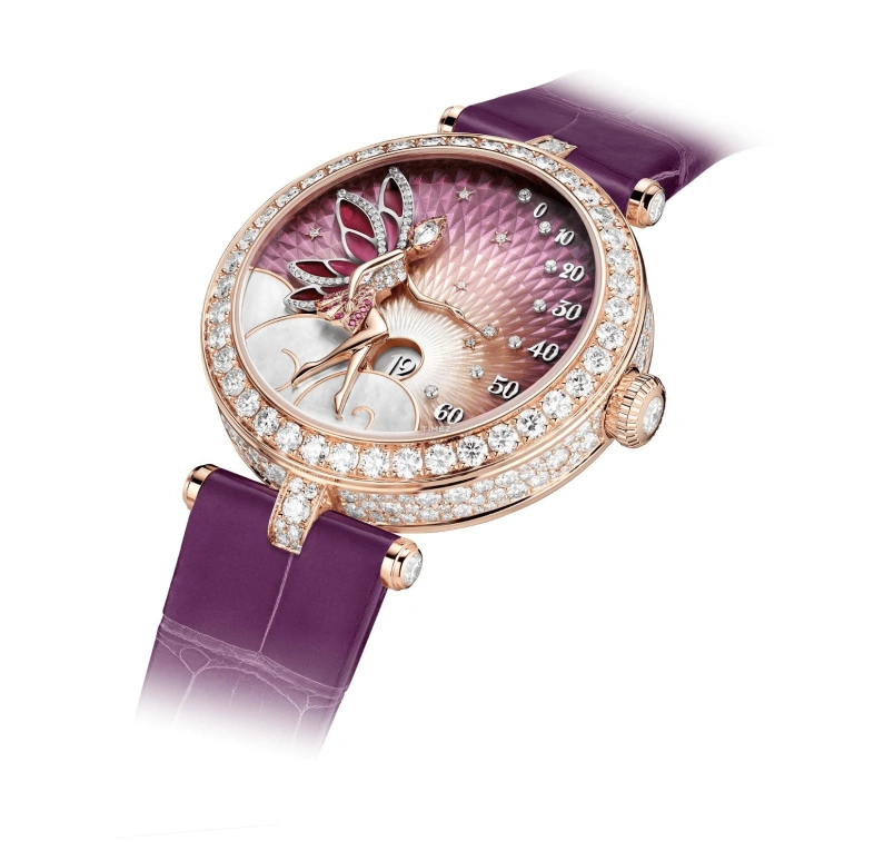 Van Cleef & Arpels,Other 33mm,33mm,Rose Gold,Multi-Color,Purple,Automatic,Retrograde,Sapphire,VCARPBNJ00