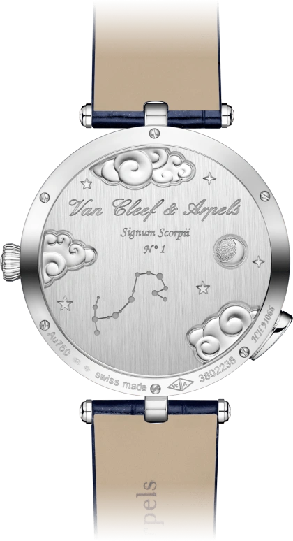 Van Cleef & Arpels,Poetic Complications® 38mm,38mm,White Gold,Blue,Purple,Automatic,36hours,Sapphire,Crystal Glass,VCARO8TT00