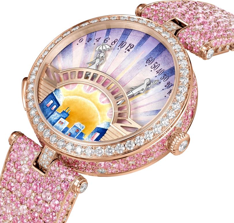 Van Cleef & Arpels,Poetic Complications® 38mm,38mm,Rose Gold,Multi-Color,Automatic,Retrograde,36hours,VCARPES400