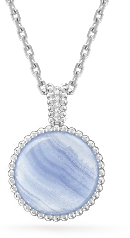 Van Cleef & Arpels,Perlée™ 25mm,25mm,White Gold,White,Quartz,Sapphire,Round,VCARPBMZ00