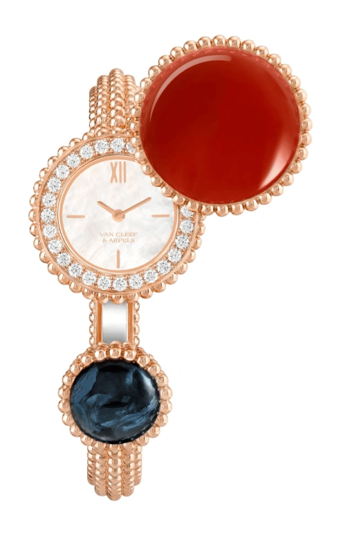 Van Cleef & Arpels,Perlée™ 25mm,25mm,Rose Gold,White,Quartz,Sapphire,Round,VCARPBKL00