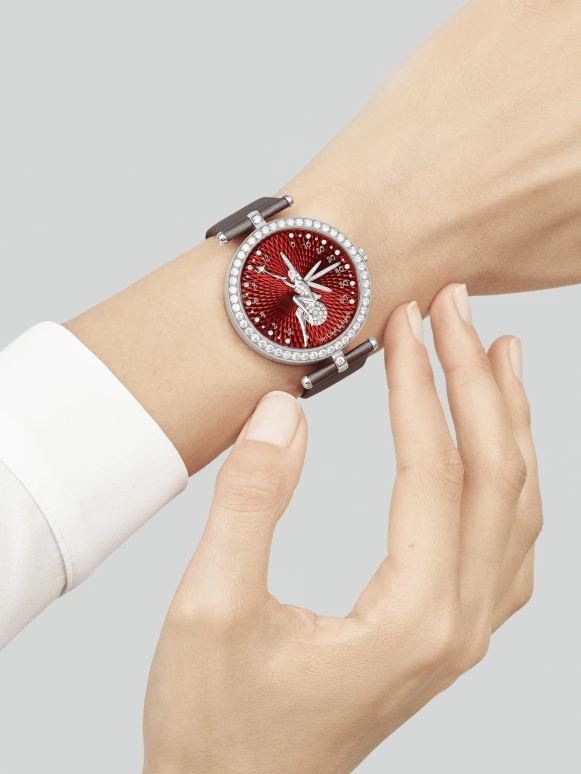 Van Cleef & Arpels,Poetic Complications® 38mm,38mm,White Gold,Red,Sapphire,Crystal Glass,Setting,Diamonds,VCARO3MA00