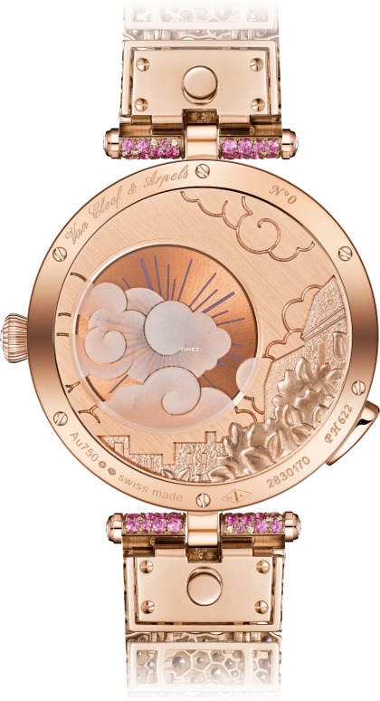 Van Cleef & Arpels,Poetic Complications® 38mm,38mm,Rose Gold,Multi-Color,Automatic,Retrograde,36hours,VCARPES600