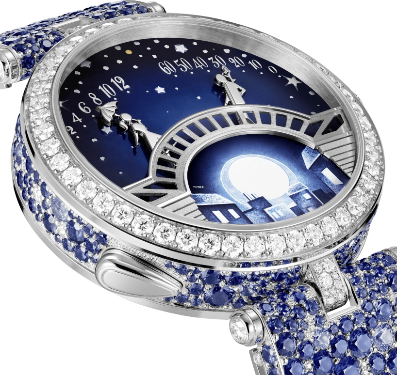Van Cleef & Arpels,Poetic Complications® 38mm,38mm,White Gold,Blue,Automatic,Retrograde,36hours,VCARPES700