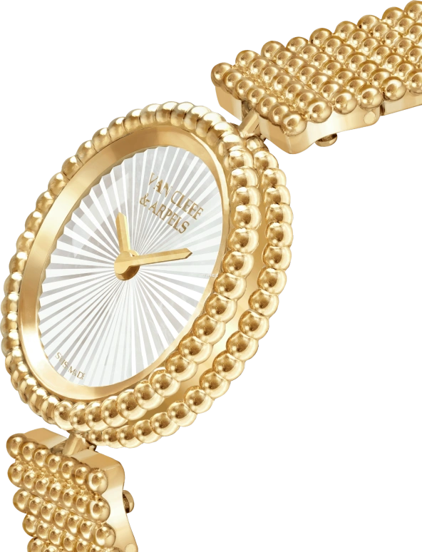 Van Cleef & Arpels,Perlée™ 23mm,23mm,Yellow Gold,White,Quartz,Sapphire,Crystal Glass,Round,VCARPER200