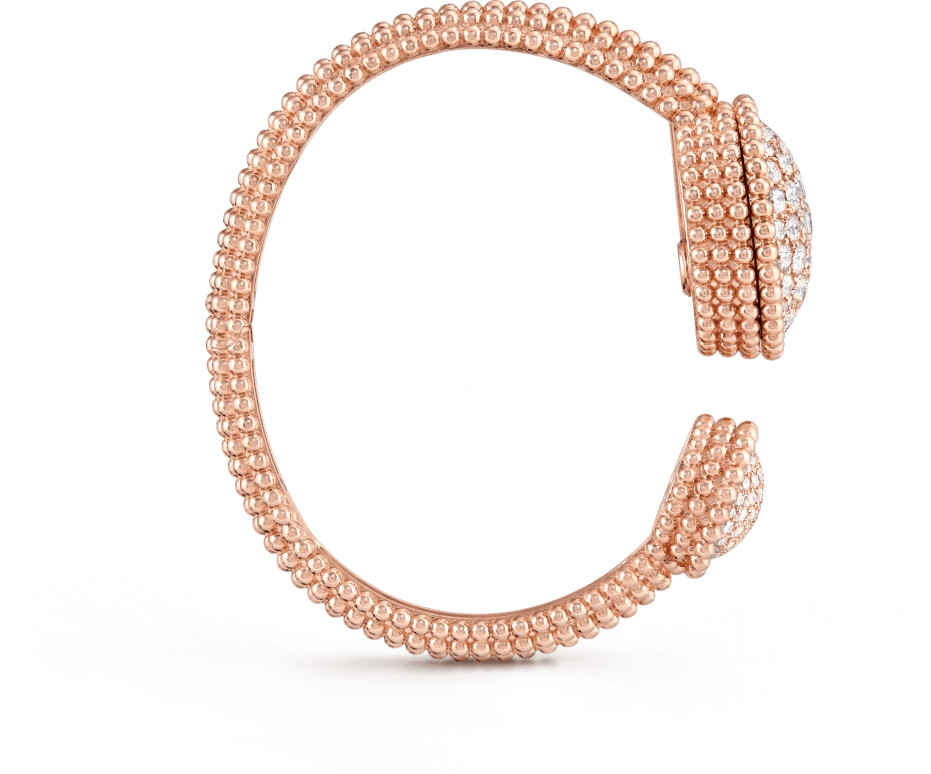 Van Cleef & Arpels,Perlée™ 25mm,25mm,Rose Gold,White,Quartz,Sapphire,Round,VCARO8WL00