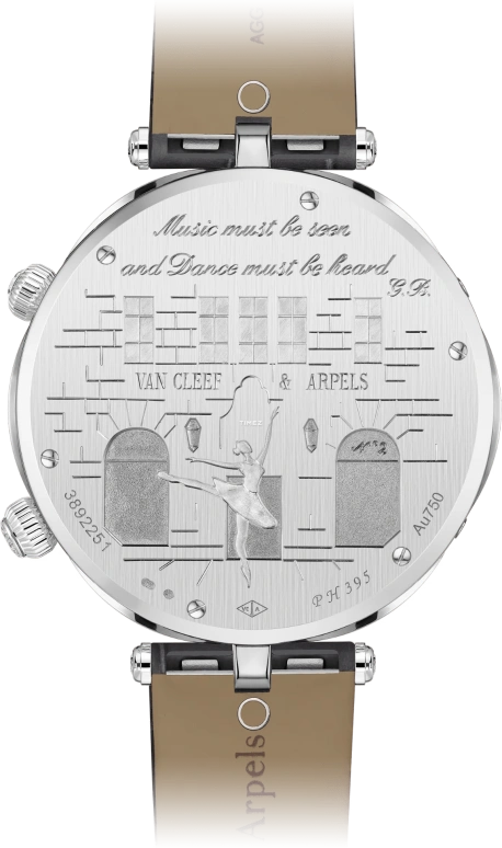 Van Cleef & Arpels,Poetic Complications® 44.50mm,44.50mm,White Gold,Silver,Blue,Handwound,Jumping Hours,Retrograde,VCARPEX900