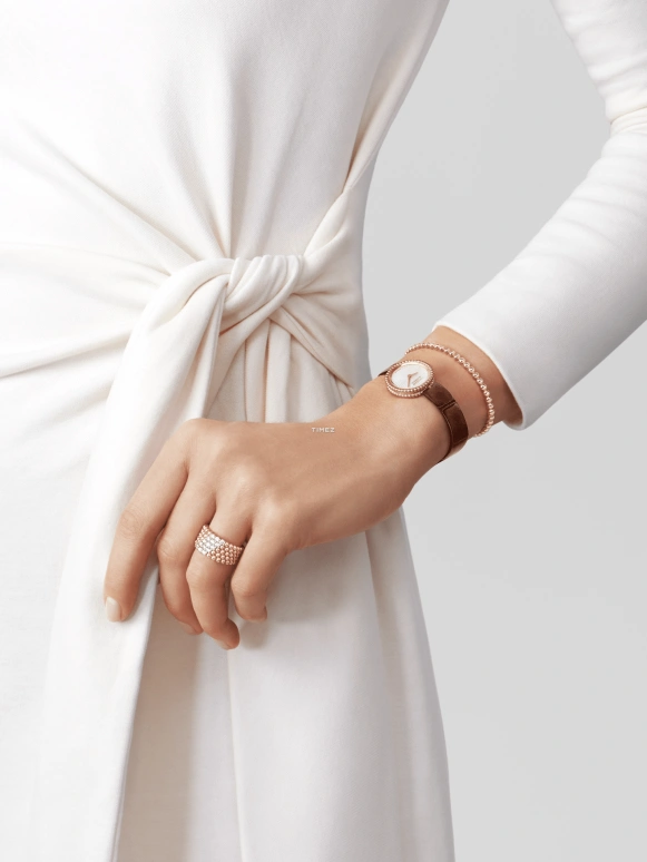 Van Cleef & Arpels,Perlée™ 23mm,23mm,Rose Gold,White,Quartz,Sapphire,Round,VCARPBMM00