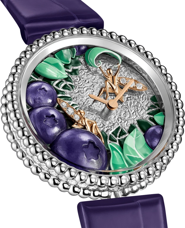 Van Cleef & Arpels,Perlée™ 30mm,30mm,White Gold,Multi-Color,Green,Purple,Quartz,Sapphire,Round,VCARPEV300