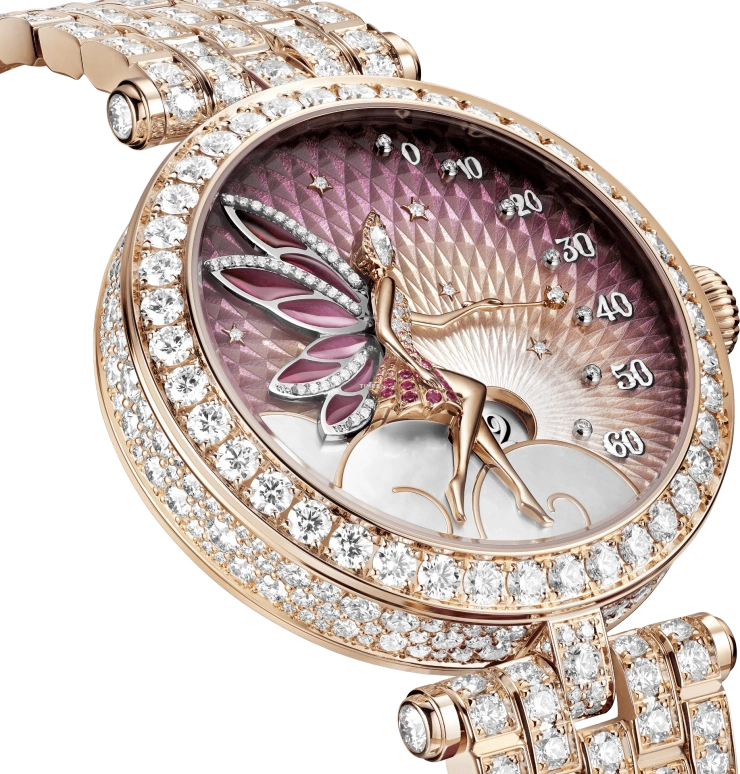 Van Cleef & Arpels,Poetic Complications® 33mm,33mm,Rose Gold,Violet,Purple,Automatic,Jumping Hours,Retrograde,VCARPBNK00