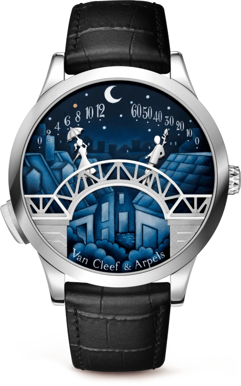 Van Cleef & Arpels,Poetic Complications® 42mm,42mm,White Gold,Automatic,36hours,Sapphire,Crystal Glass,VCARO90000