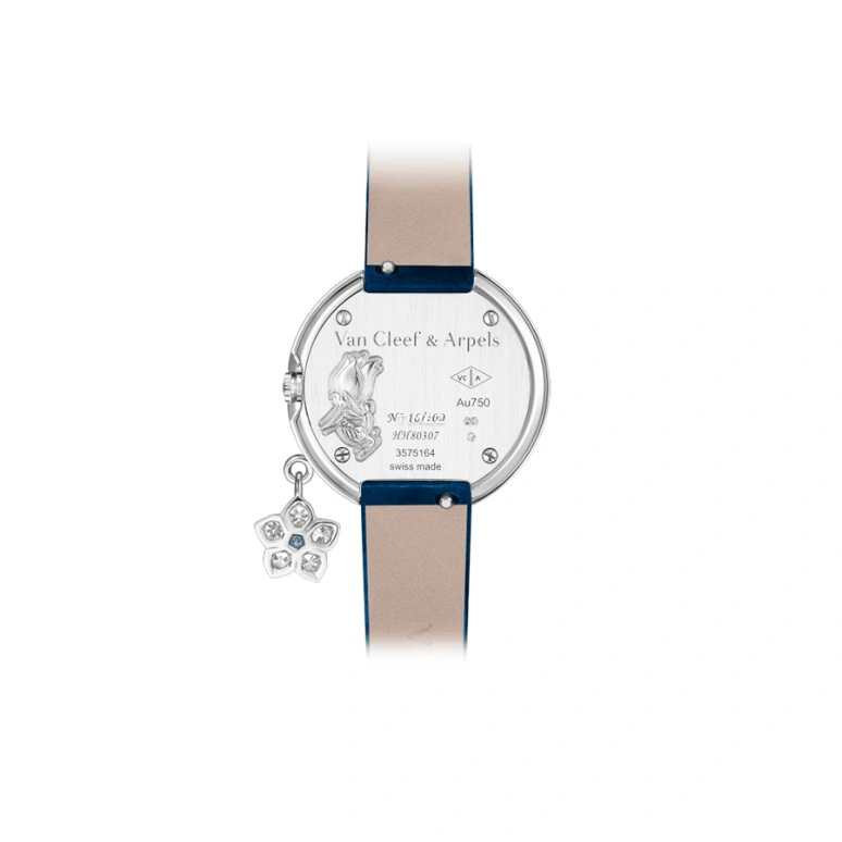 Van Cleef & Arpels,Extraordinary Dials™ 25mm,25mm,White Gold,Blue,Quartz,Sapphire,Crystal Glass,Round,VCARO8QE00