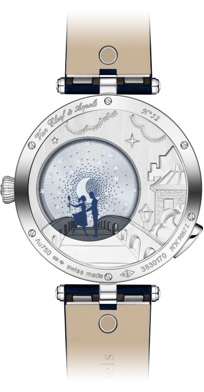 Van Cleef & Arpels,Poetic Complications® 38mm,38mm,White Gold,Automatic,36hours,Sapphire,Crystal Glass,VCARO8TY00