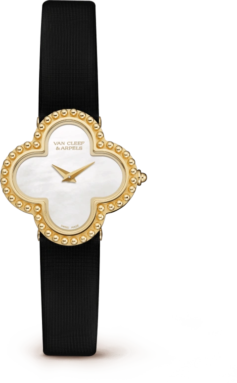 Van Cleef & Arpels,Alhambra® 26x26mm,26x26mm,Yellow Gold,White,Quartz,Sapphire,Crystal Glass,Gold,VCARD22000