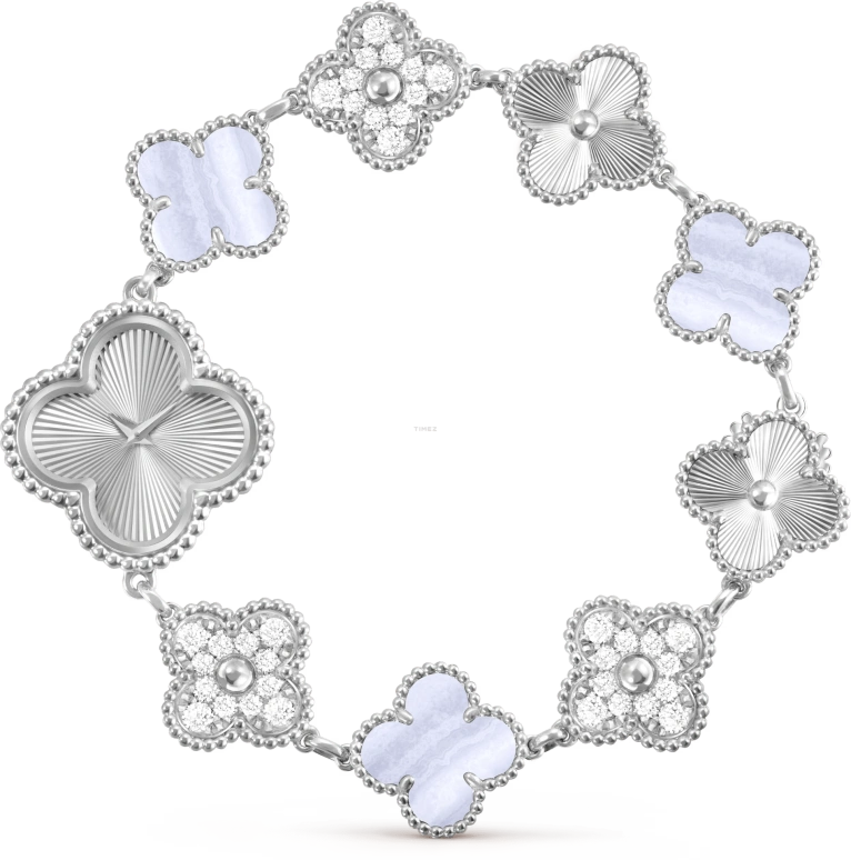 Van Cleef & Arpels,Alhambra® 22.70x22.70mm,22.70x22.70mm,White Gold,Silver,Quartz,Sapphire,Other,VCARPEU100