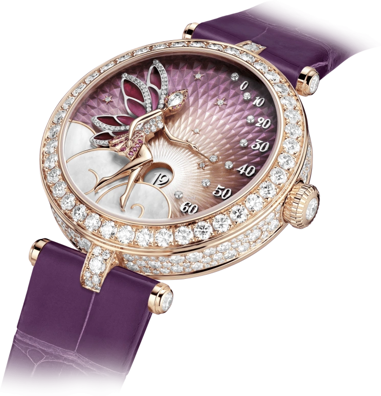 Van Cleef & Arpels,Other 33mm,33mm,Rose Gold,Multi-Color,Purple,Automatic,Retrograde,Sapphire,VCARPBNJ00