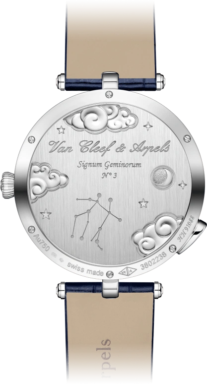 Van Cleef & Arpels,Poetic Complications® 38mm,38mm,White Gold,Blue,Automatic,36hours,Sapphire,Crystal Glass,VCARO8TP00