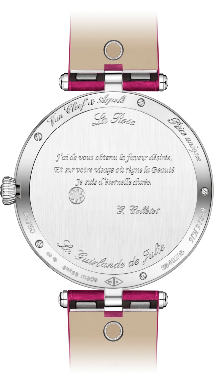 Van Cleef & Arpels,Extraordinary Dials™ 41mm,41mm,White Gold,Rose,Pink Red,Multi-Color,Red,Sapphire,Crystal Glass,Setting,Diamonds,VCARO8YW00