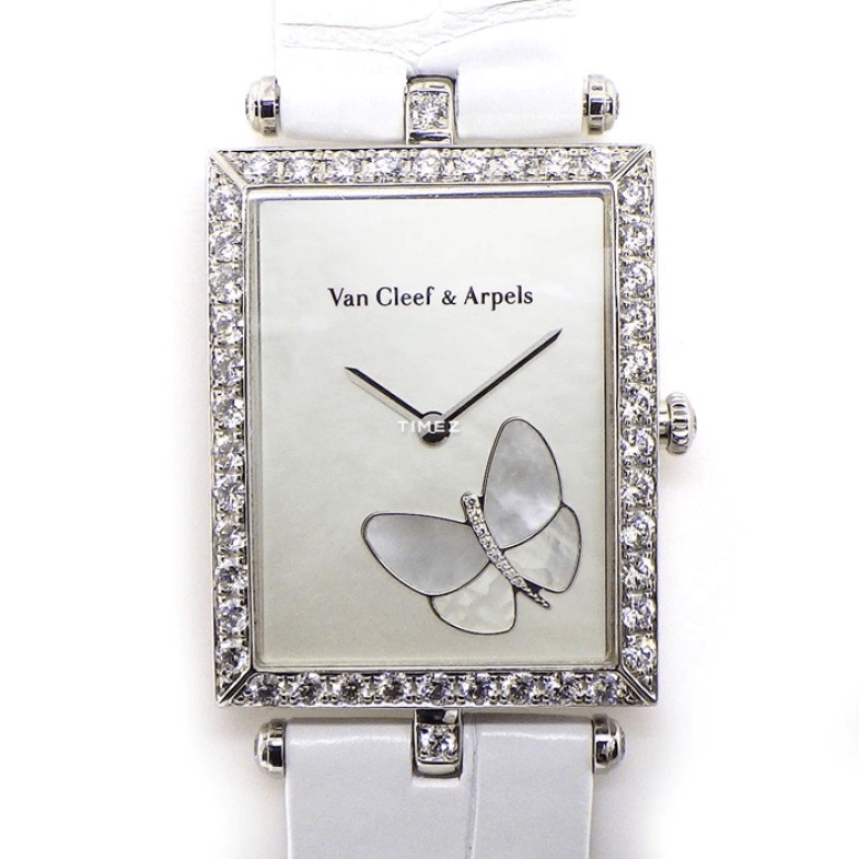 Van Cleef & Arpels,Lady Arpels 27x34mm,27x34mm,White Gold,White,Quartz,Sapphire,Crystal Glass,Rectangular,VCARF51000