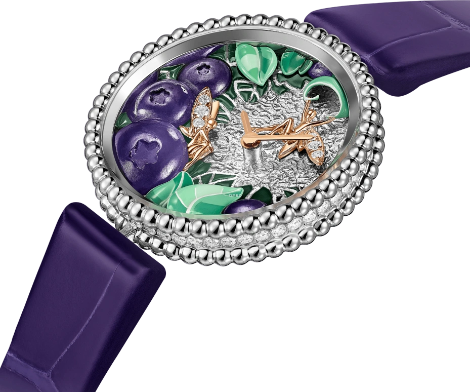 Van Cleef & Arpels,Perlée™ 30mm,30mm,White Gold,Multi-Color,Green,Purple,Quartz,Sapphire,Round,VCARPEV300