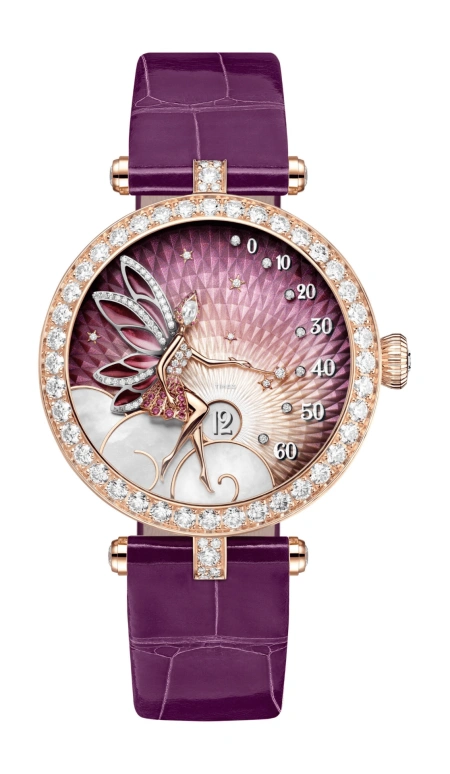 Van Cleef & Arpels,Other 33mm,33mm,Rose Gold,Multi-Color,Purple,Automatic,Retrograde,Sapphire,VCARPBNJ00