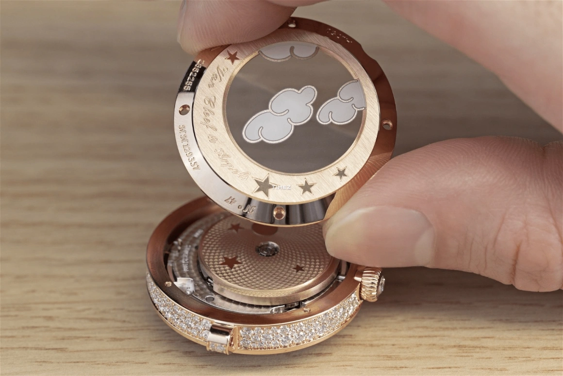 Van Cleef & Arpels,Other 33mm,33mm,Rose Gold,Multi-Color,Purple,Automatic,Retrograde,Sapphire,VCARPBNJ00