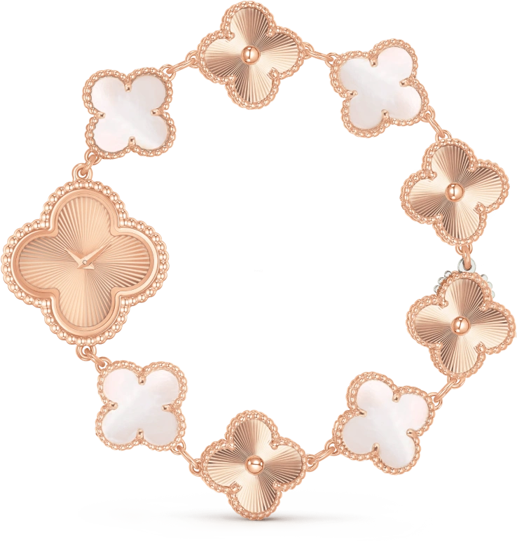 Van Cleef & Arpels,Alhambra® 23mm,23mm,Rose Gold,Quartz,Sapphire,Crystal Glass,VCARO90100