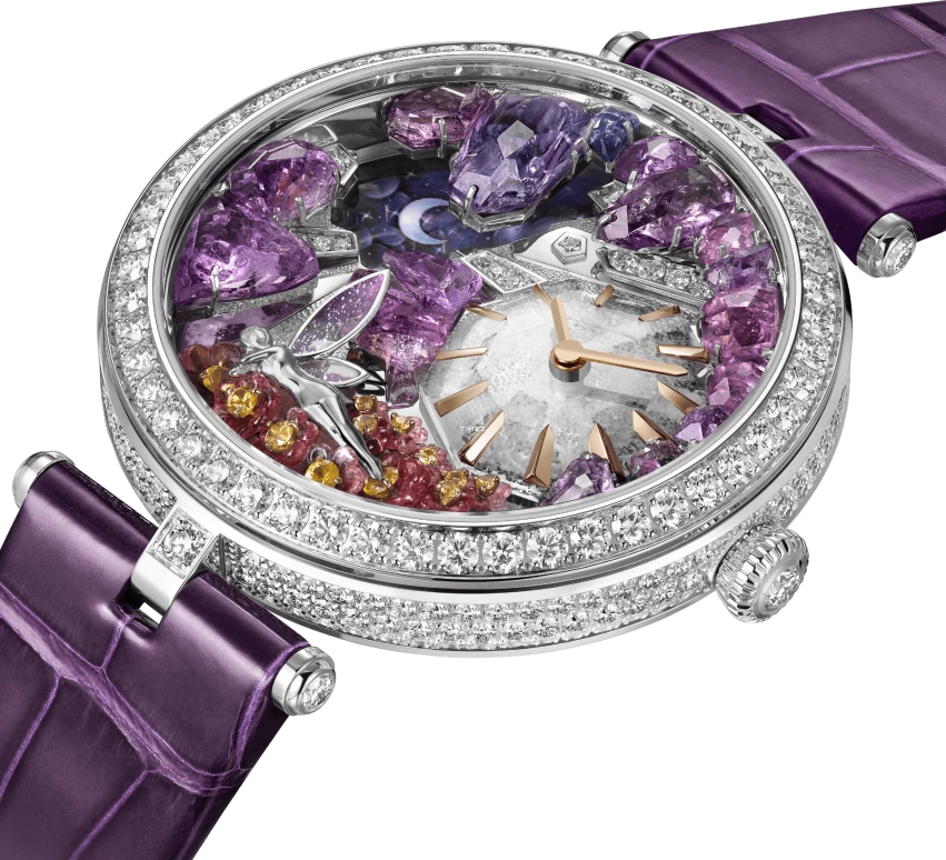 Van Cleef & Arpels,Extraordinary Dials™ 41mm,41mm,White Gold,Multi-Color,Grey,Purple,Handwound,38hours,In-house Caliber,VCARPERB00