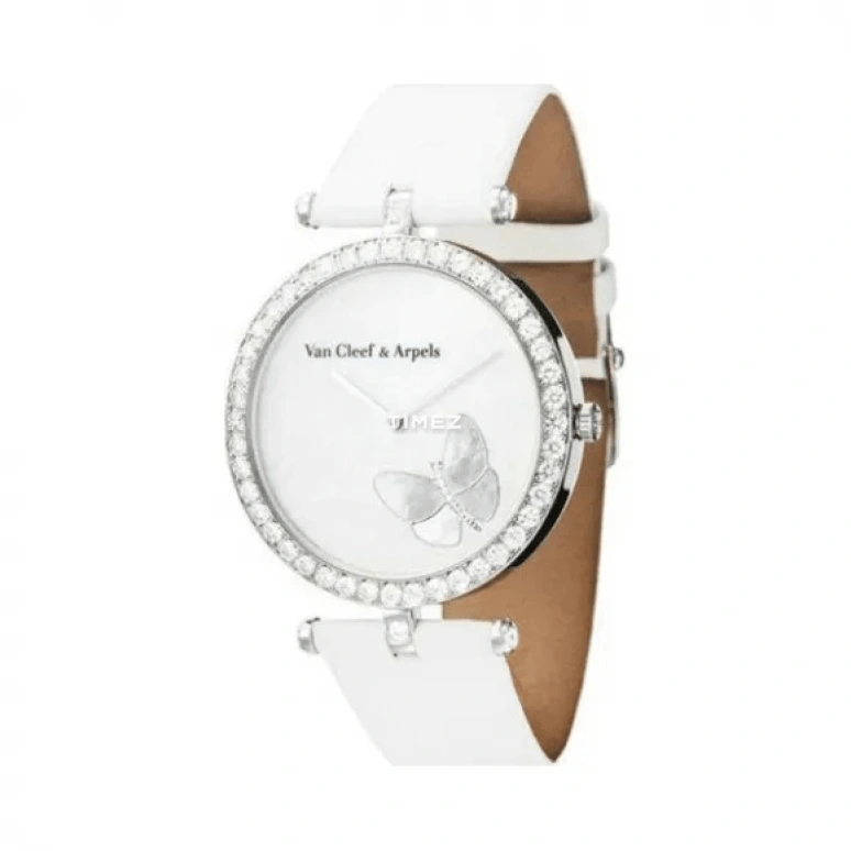 Van Cleef & Arpels,Lady Arpels 36mm,36mm,White Gold,White,Quartz,Sapphire,Crystal Glass,Round,VCARF51200