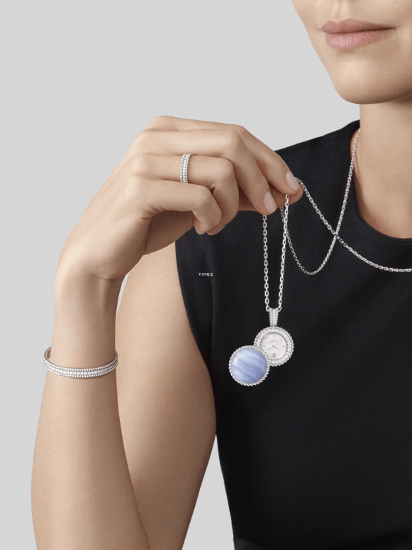 Van Cleef & Arpels,Perlée™ 25mm,25mm,White Gold,White,Quartz,Sapphire,Round,VCARPBMZ00