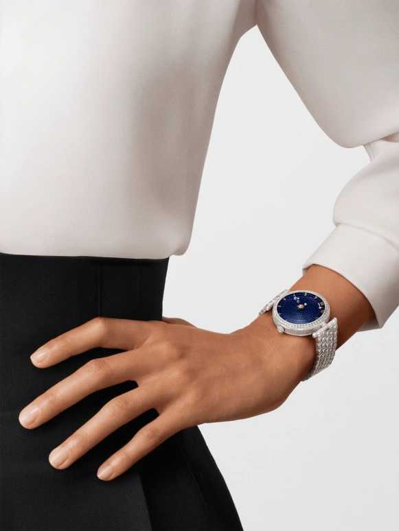 Van Cleef & Arpels,Poetic Complications® 38mm,38mm,White Gold,Turquoise,Rose,Pink Red,Green,Automatic,36hours,Sapphire,Crystal Glass,VCARO8R600