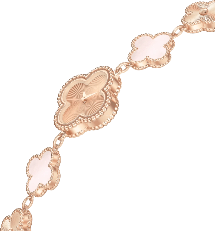 Van Cleef & Arpels,Alhambra® 23mm,23mm,Rose Gold,Quartz,Sapphire,Crystal Glass,VCARO90100