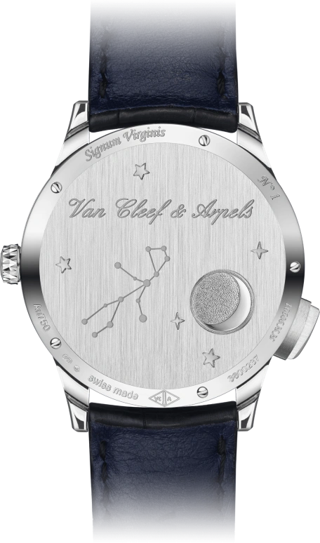 Van Cleef & Arpels,Poetic Complications® 42mm,42mm,White Gold,Transparent,Blue,Sapphire,Crystal Glass,Enamel,VCARO8TK00