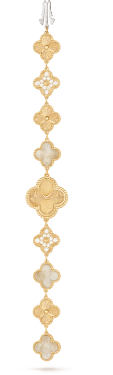 Van Cleef & Arpels,Alhambra® 22.70x22.70mm,22.70x22.70mm,Yellow Gold,Gold,Quartz,Sapphire,Crystal Glass,VCARO8WW00